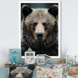 Minimalist Grizzly Bear Essence - Brown Bear Wall Art