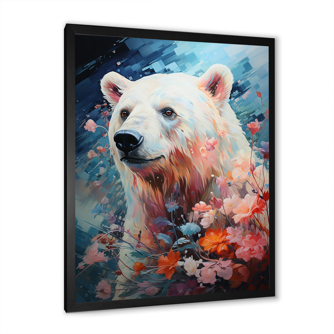 Pastel Polar Bear Serenity - Bear Framed Canvas Art