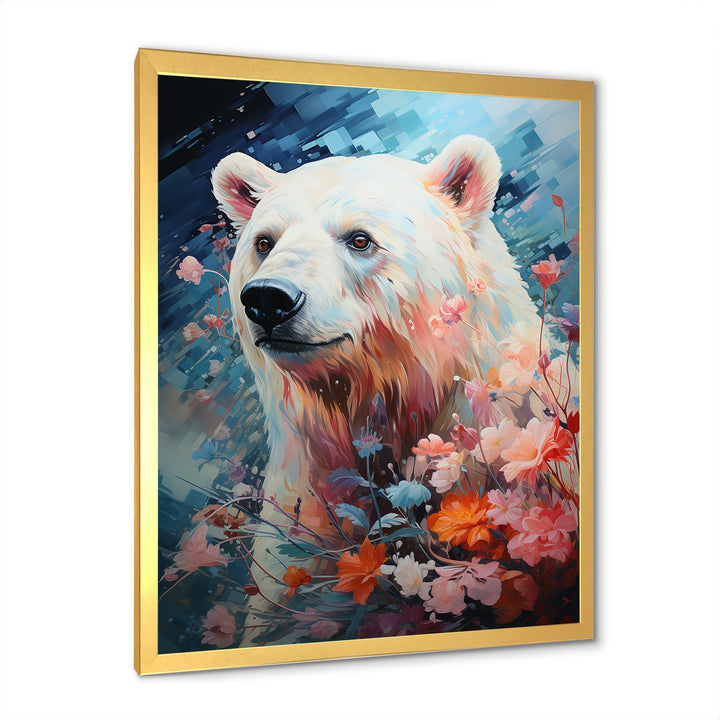 Pastel Polar Bear Serenity - Bear Framed Canvas Art