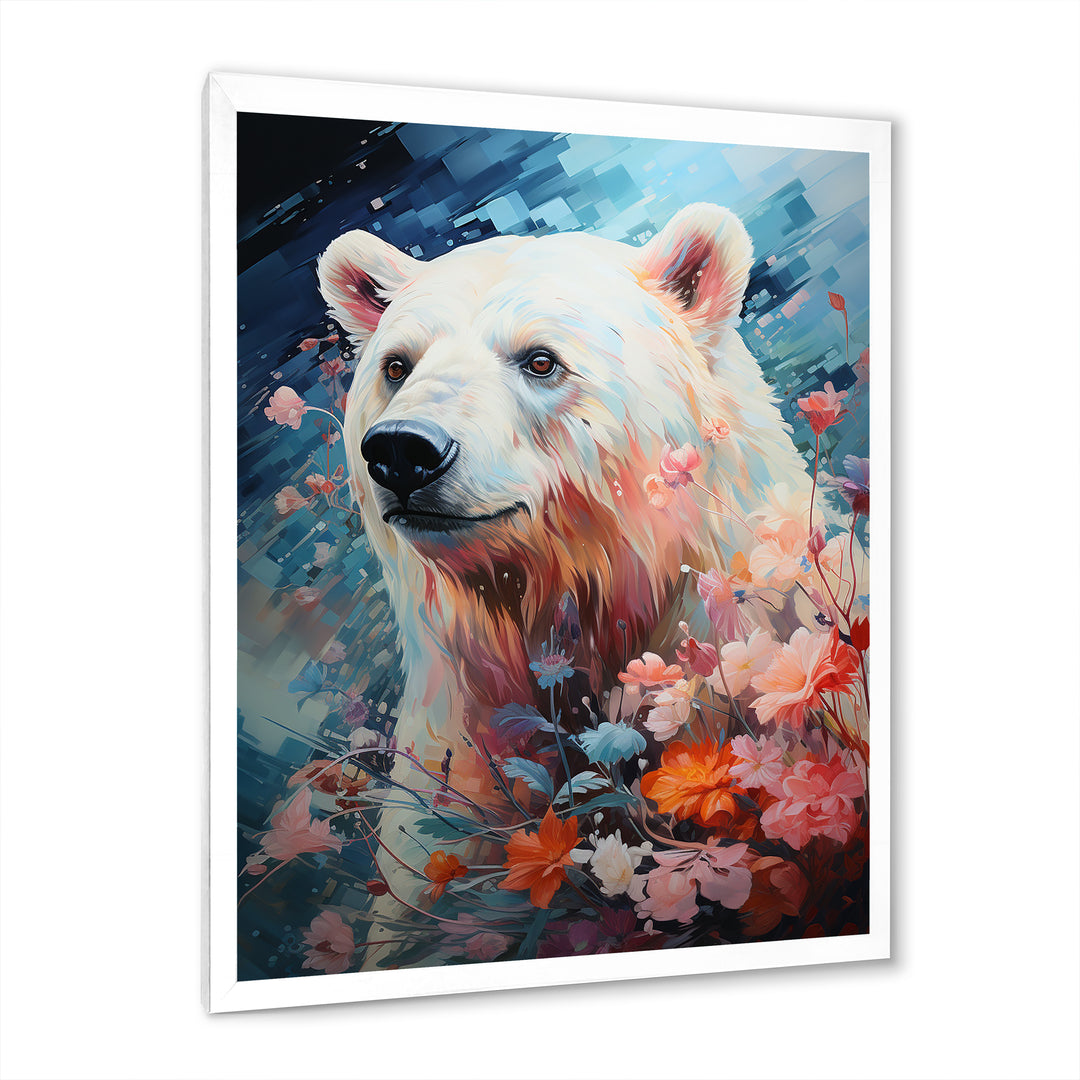 Pastel Polar Bear Serenity - Bear Framed Canvas Art