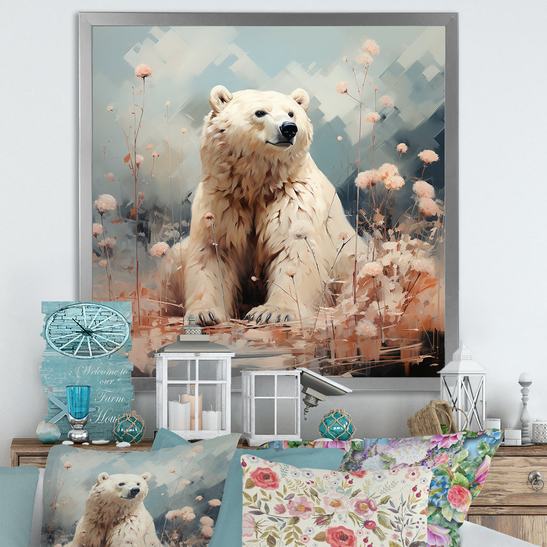 Polar Bear In Pastel Serenity - Bear Home Decor Art
