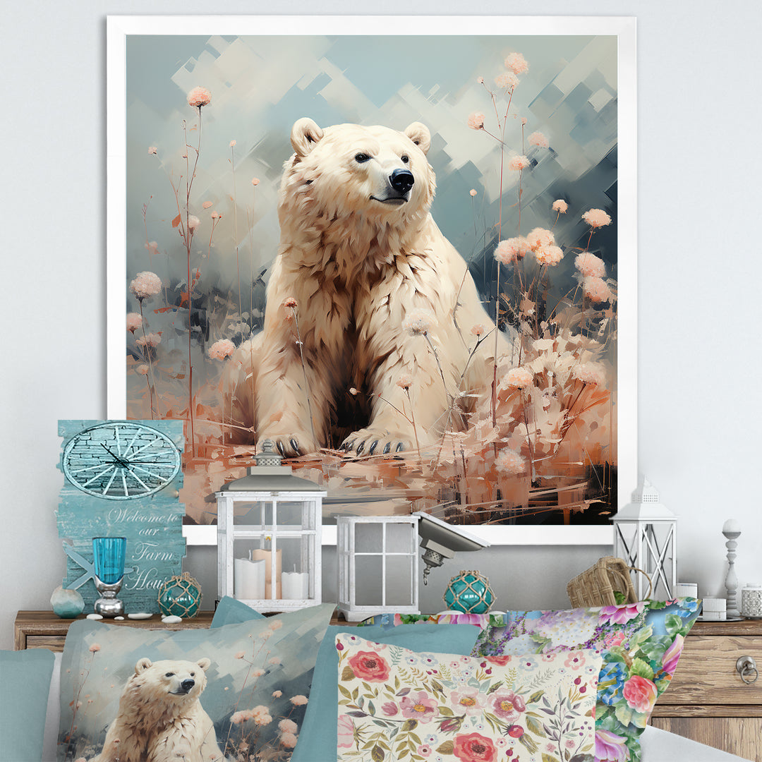 Polar Bear In Pastel Serenity - Bear Home Decor Art