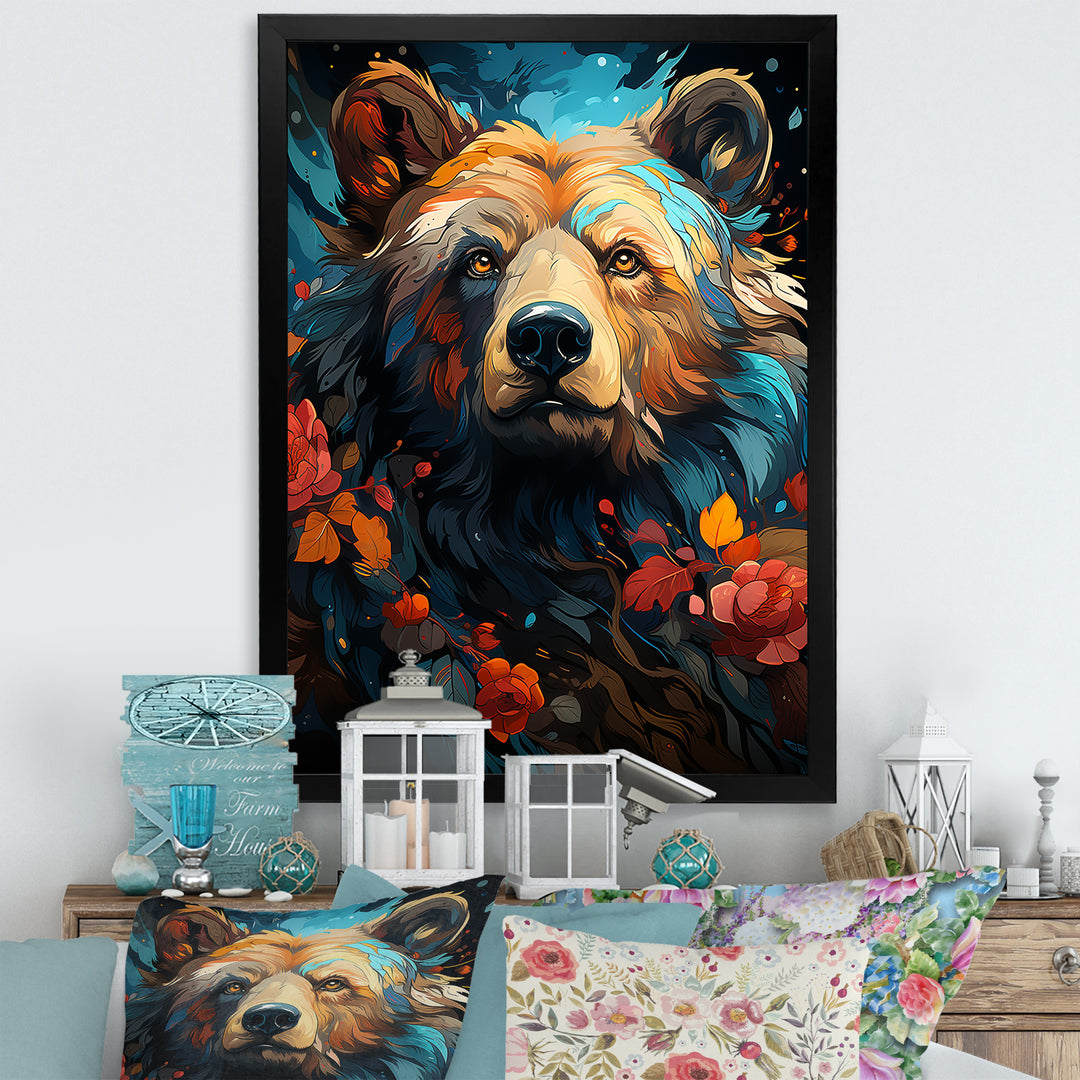 Pop Art Grizzly Bear Popularity - Bear Living Room Wall Art