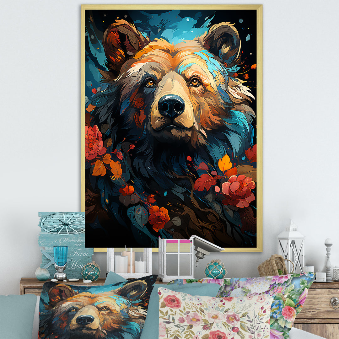 Pop Art Grizzly Bear Popularity - Bear Living Room Wall Art