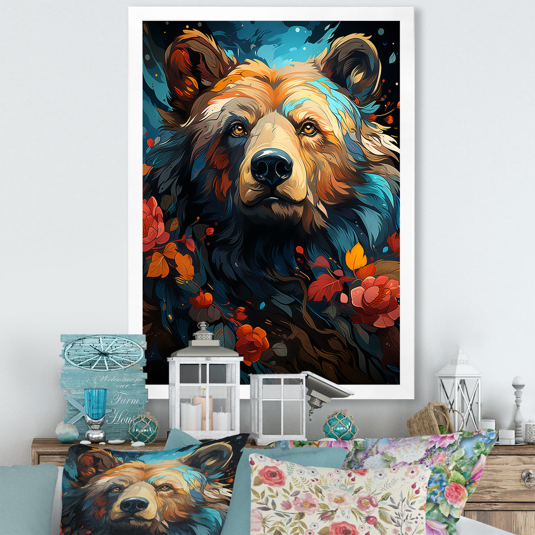 Pop Art Grizzly Bear Popularity - Bear Living Room Wall Art