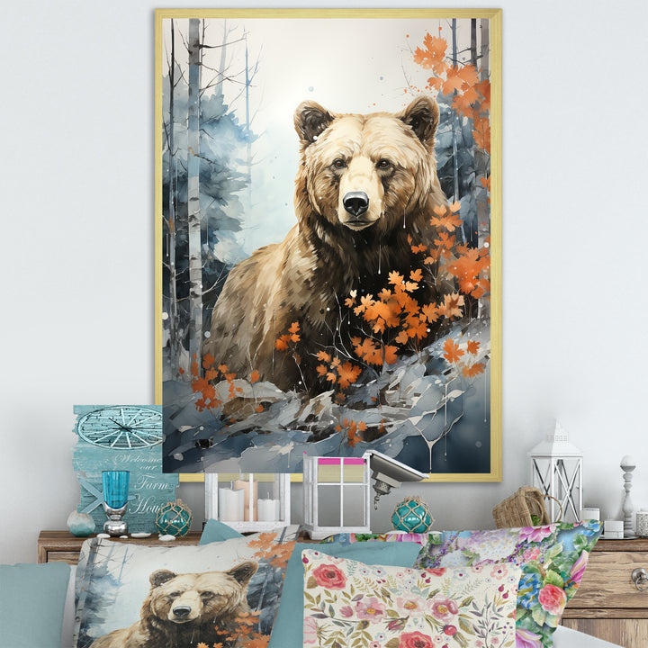 Surreal Grizzly Bear Dreamscape - Bear Canvas Wall Art