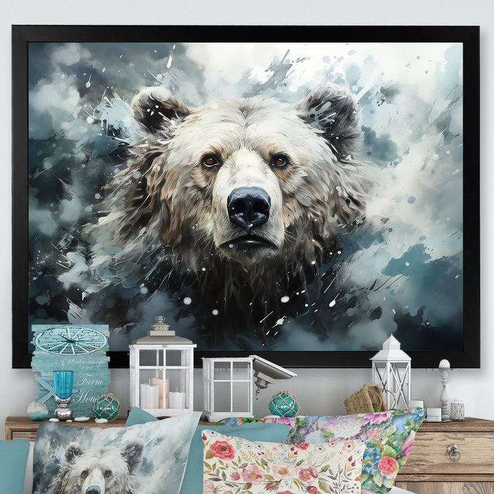 Surrealism Grizzly Bear In Dreamy Background - Bear Wall Decor
