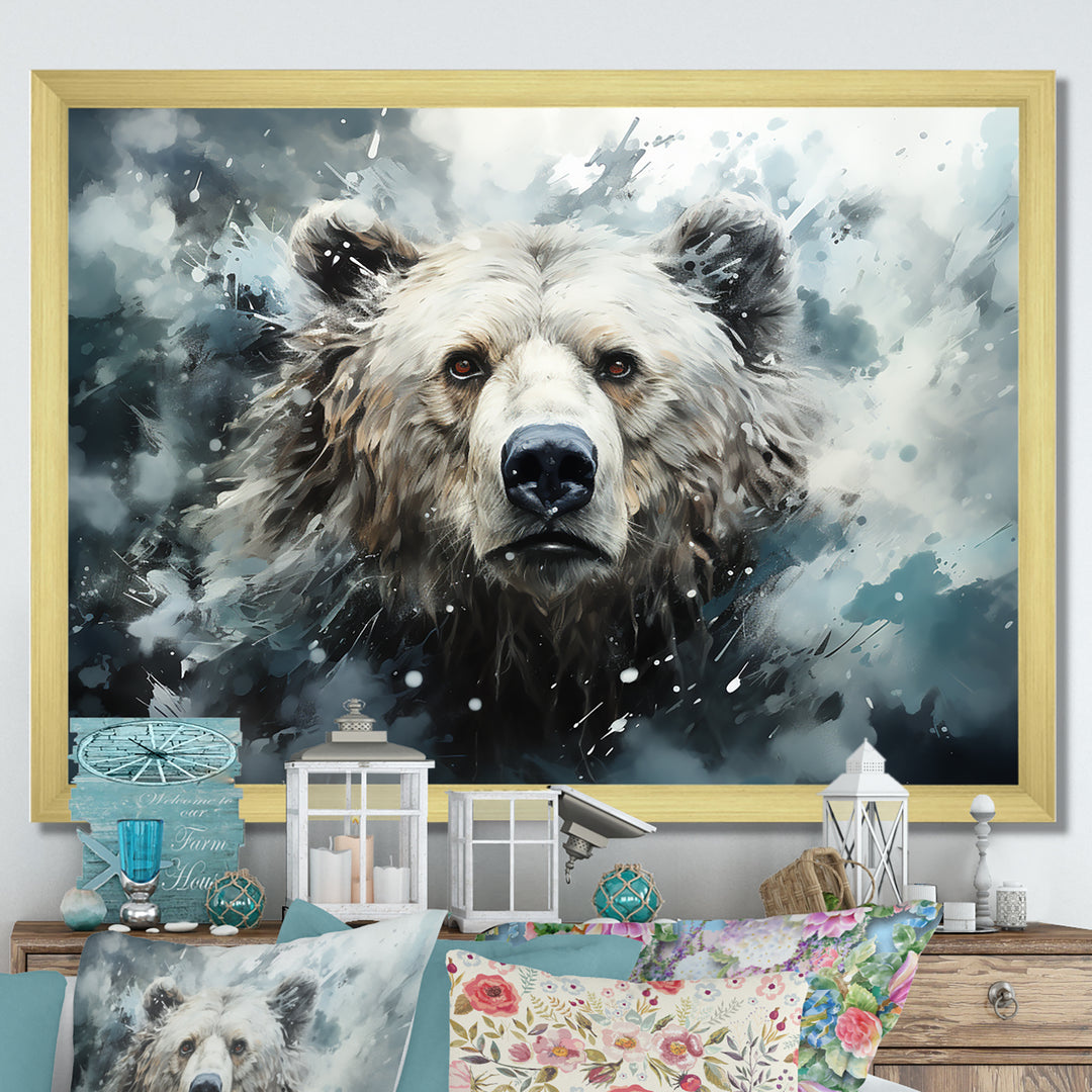 Surrealism Grizzly Bear In Dreamy Background - Bear Wall Decor