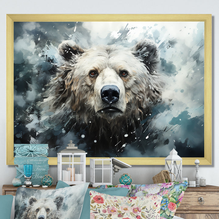 Surrealism Grizzly Bear In Dreamy Background - Bear Wall Decor
