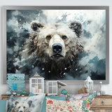 Surrealism Grizzly Bear In Dreamy Background - Bear Wall Decor
