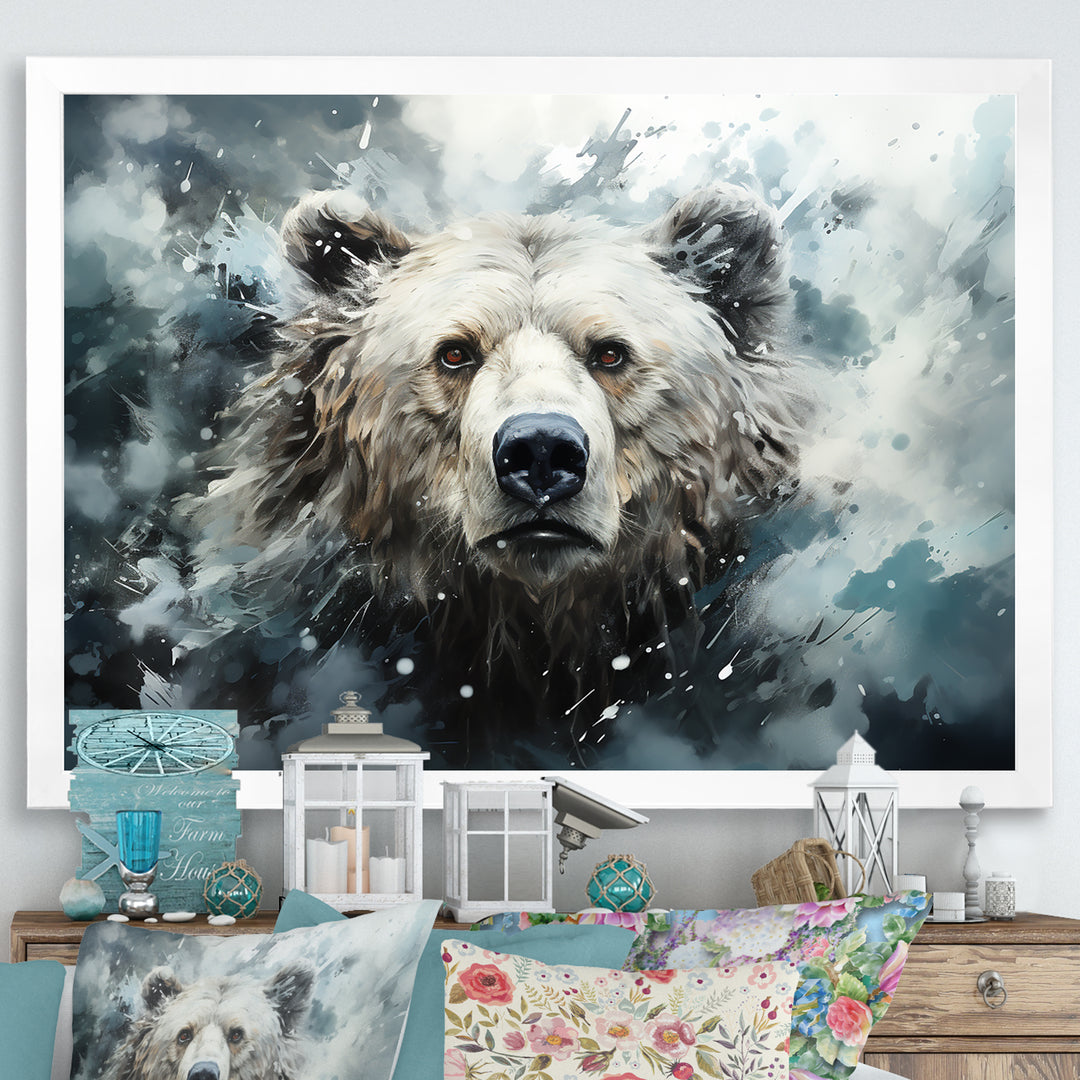 Surrealism Grizzly Bear In Dreamy Background - Bear Wall Decor