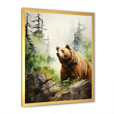 Watercolor Grizzly Bear In Its Haven - Bear Wall Art Prints