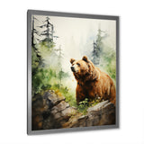 Watercolor Grizzly Bear In Its Haven - Bear Wall Art Prints