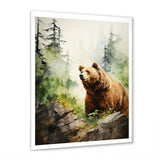 Watercolor Grizzly Bear In Its Haven - Bear Wall Art Prints