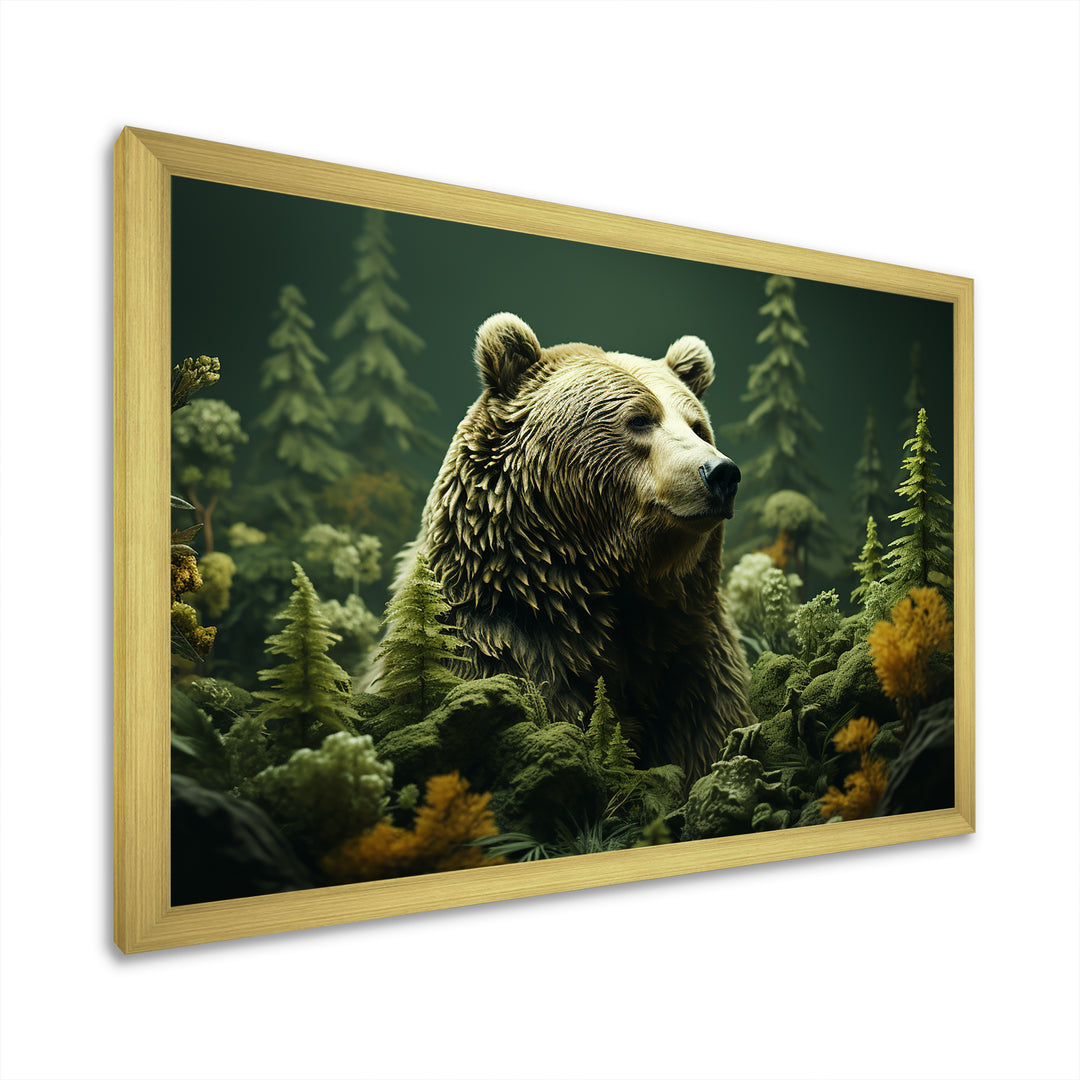 Whimsical Grizzly Bears In Forest - Bear Wall Art Prints