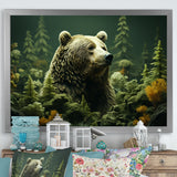 Whimsical Grizzly Bears In Forest - Bear Wall Art Prints