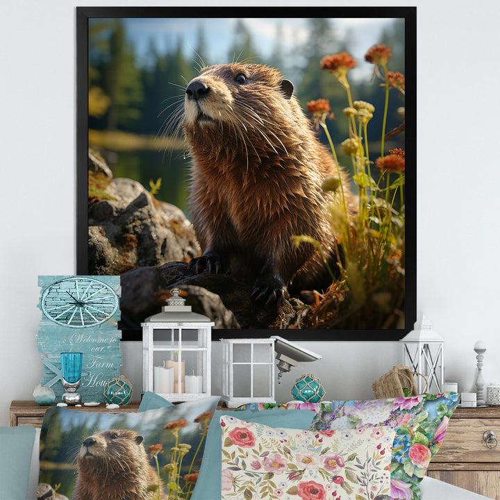 Depicting A Beaver In The Woods - Beaver Home Decor Art