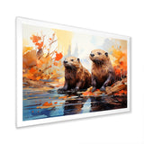 Portrait Of Beavers Habitat - Beaver Living Room Wall Art