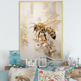 Minimalism Buzzing Bee - Bee Canvas Wall Art