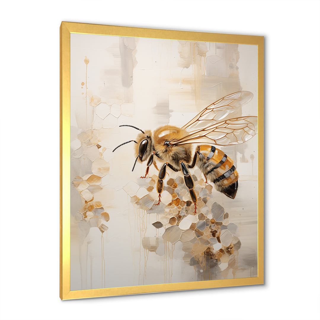 Minimalism Buzzing Bee - Bee Canvas Wall Art