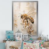 Minimalism Buzzing Bee - Bee Canvas Wall Art