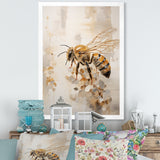 Minimalism Buzzing Bee - Bee Canvas Wall Art