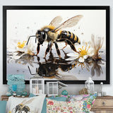 Minimalism Bee Reflection On Water - Bee Wall Decor