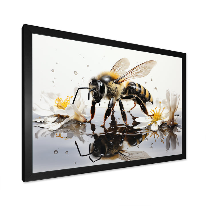 Minimalism Bee Reflection On Water - Bee Wall Decor