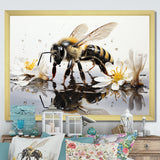Minimalism Bee Reflection On Water - Bee Wall Decor