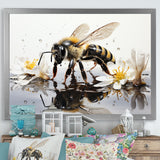 Minimalism Bee Reflection On Water - Bee Wall Decor