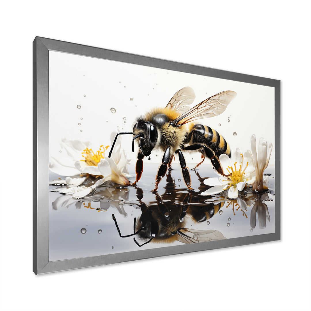 Minimalism Bee Reflection On Water - Bee Wall Decor