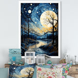 Indigo Intrigue Water Stream - Bicycle Canvas Wall Art