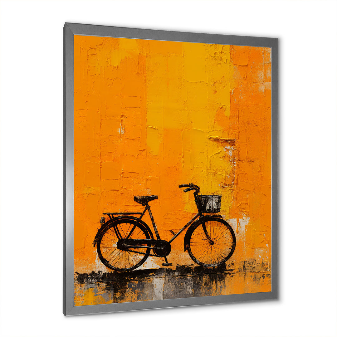 Bicycle Orange Odyssey - Bicycle Canvas Wall Art