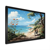 Turquoise Seaside Trek - Bicycle Canvas Wall Art