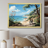 Turquoise Seaside Trek - Bicycle Canvas Wall Art