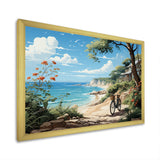 Turquoise Seaside Trek - Bicycle Canvas Wall Art