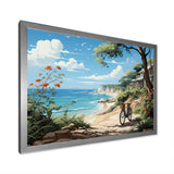 Turquoise Seaside Trek - Bicycle Canvas Wall Art