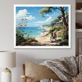 Turquoise Seaside Trek - Bicycle Canvas Wall Art