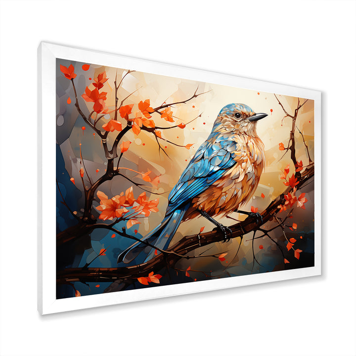 Warm Sunrise Hues An Expressionist Portrayal Bird - Beige Bird Wall Art
