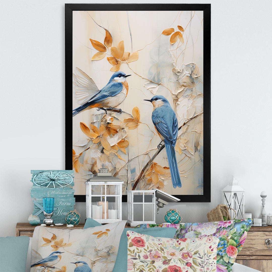 Minimalism Birds Paradise Floral Scenery - Bird Floral Home Decor Art
