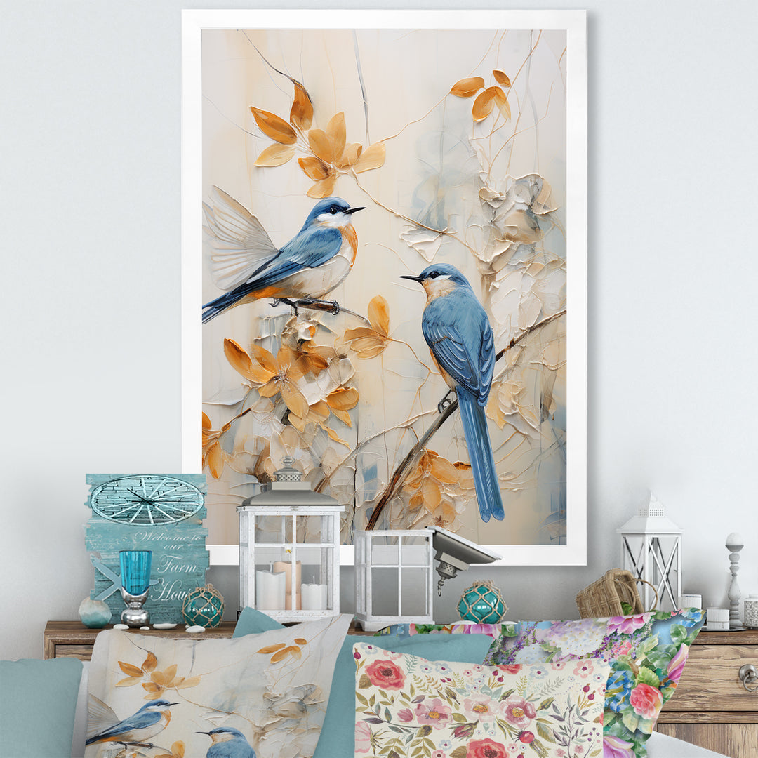 Minimalism Birds Paradise Floral Scenery - Bird Floral Home Decor Art