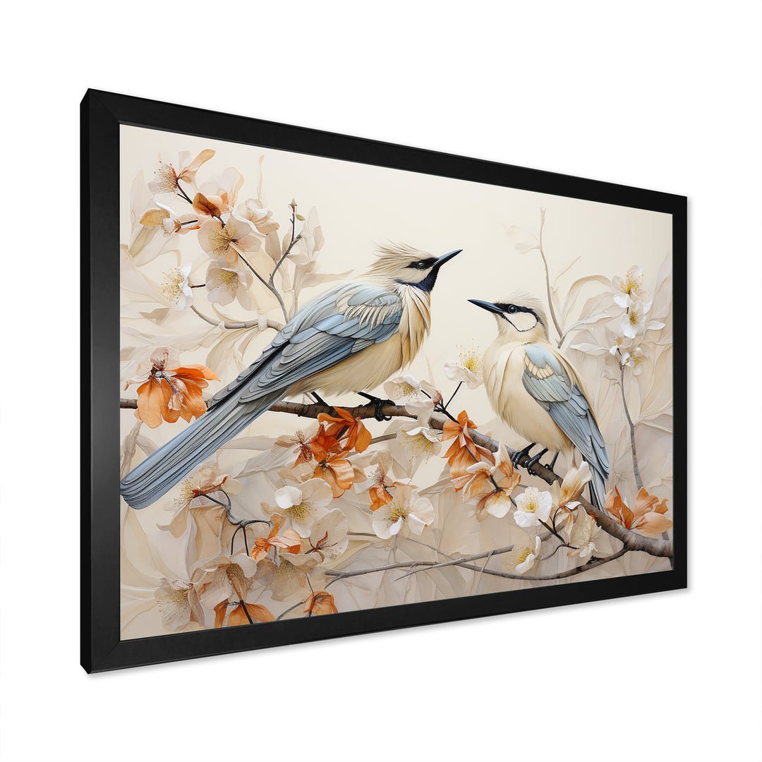 Minimalism Birds Paradise Floral Branch - Bird Floral Bedroom Wall Art