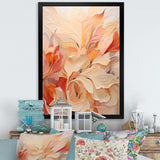 Minimalism Peach Flowers - Floral Canvas Wall Art