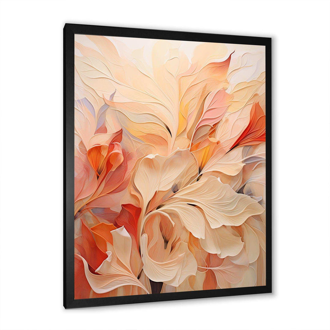 Minimalism Peach Flowers - Floral Canvas Wall Art