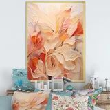 Minimalism Peach Flowers - Floral Canvas Wall Art