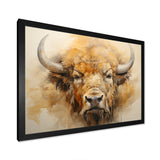 Minimalism Bison Head - Bison Canvas Wall Art