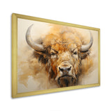 Minimalism Bison Head - Bison Canvas Wall Art