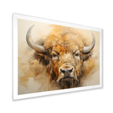 Minimalism Bison Head - Bison Canvas Wall Art