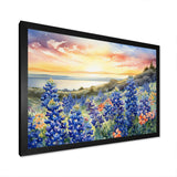 Blue Bonnets Sunset I - Floral Canvas Wall Art