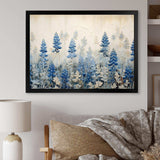 Elegant Blue And Beige Bonnets Meadow - Floral Canvas Wall Art